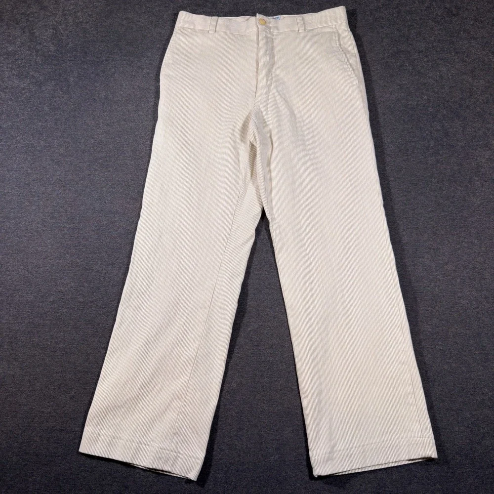 Southern Tide The Skipjack Pants Mens 30x29 Beige Seersucker Striped Chino Prep